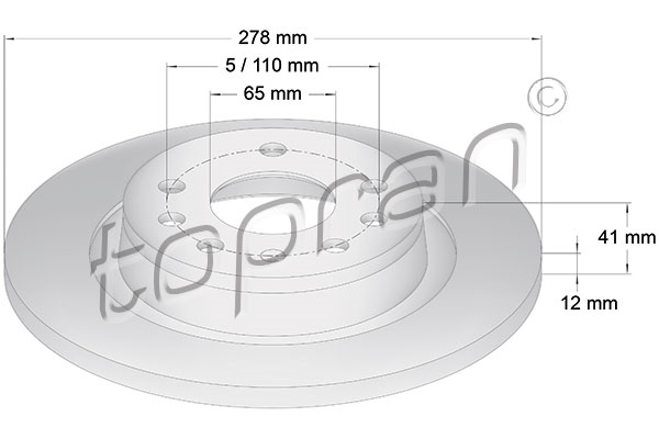 Remschijf Achteras Topran OE 569115