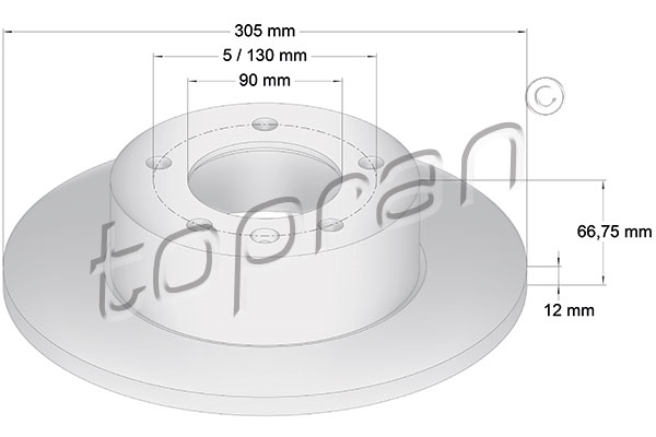 Remschijf Achteras Topran OE 4403045