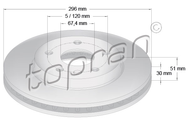 Remschijf Vooras Topran OE 0569078