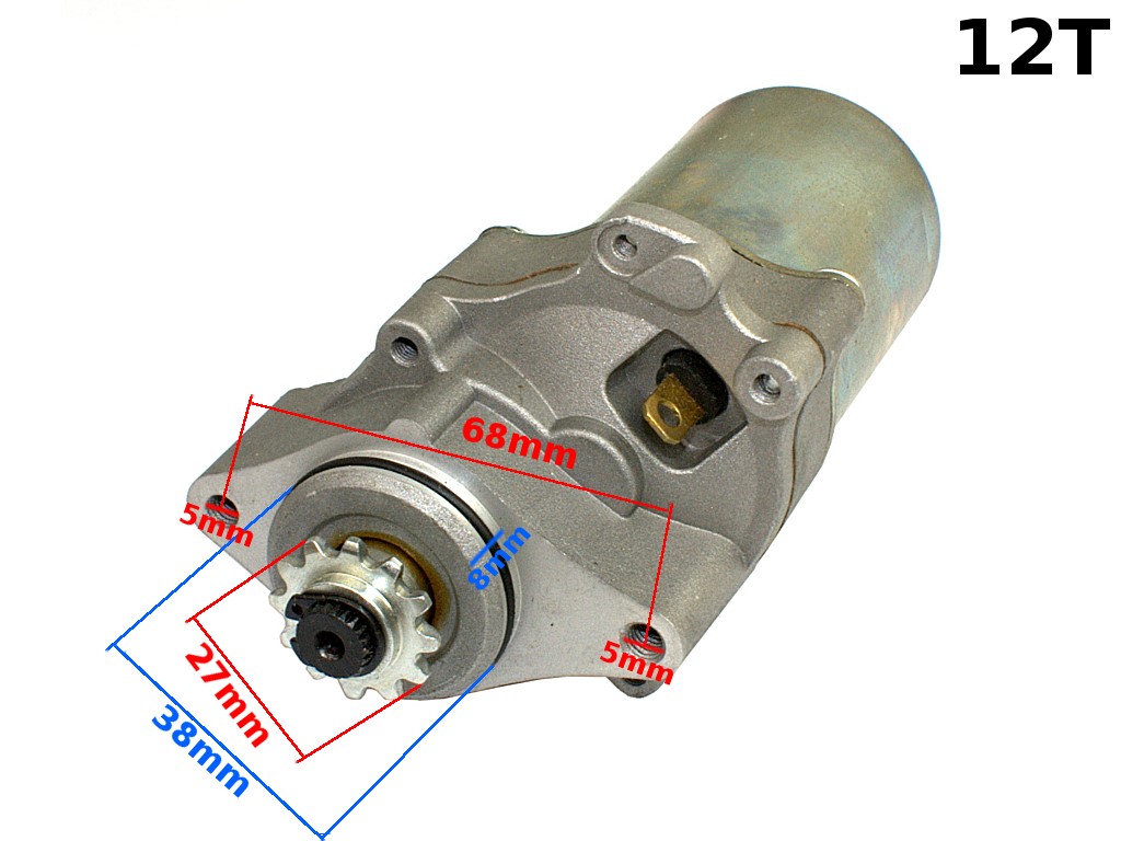 Startmotor 110/125cc Quad (beneden uitvoering)