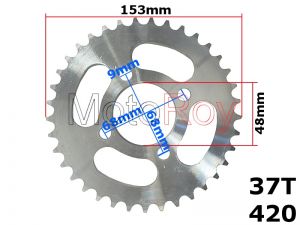 Achtertandwiel (420) 37 Tands voor 110/125cc Dirtbike/Quad