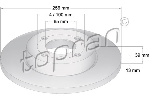 Remschijf Vooras TOPRAN OE 357615301