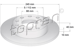 Remschijf Achteras Coated TOPRAN OE 8E0615601B