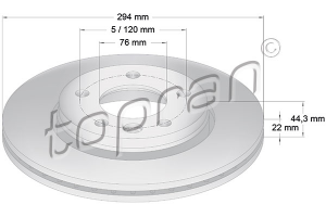 Remschijf Achteras Coated TOPRAN OE 7E0615601B