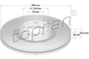 Remschijf Vooras Topran OE 569061