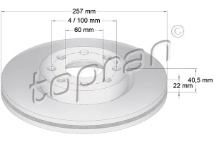 Remschijf Vooras Topran OE 569065