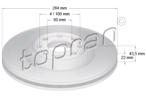 Remschijf Vooras Topran OE 55700923