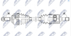 Aandrijfas OEM 44306-TF0-000