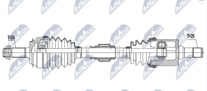 Aandrijfas OEM 44305-TF0-N00