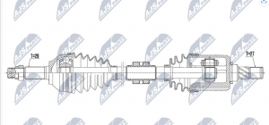 Aandrijfas OEM 39101JD22C