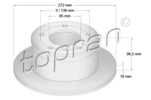 Remschijf Achteras TOPRAN OEM 9024230312