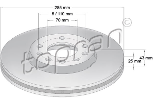 Remschijf Vooras Topran OE 569003